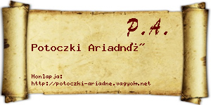 Potoczki Ariadné névjegykártya